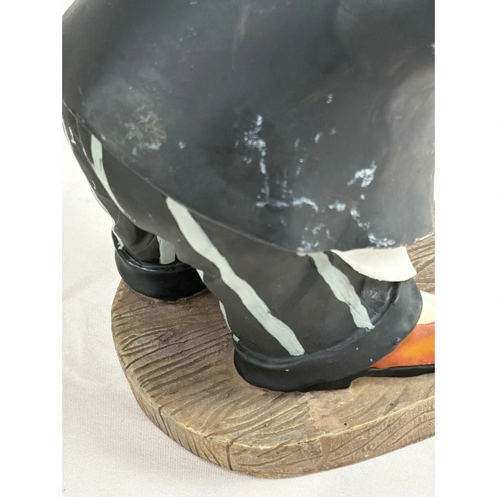 Whimsical Chef Wine Bottle Holder Resin Kitchen Decor Figurine Black White